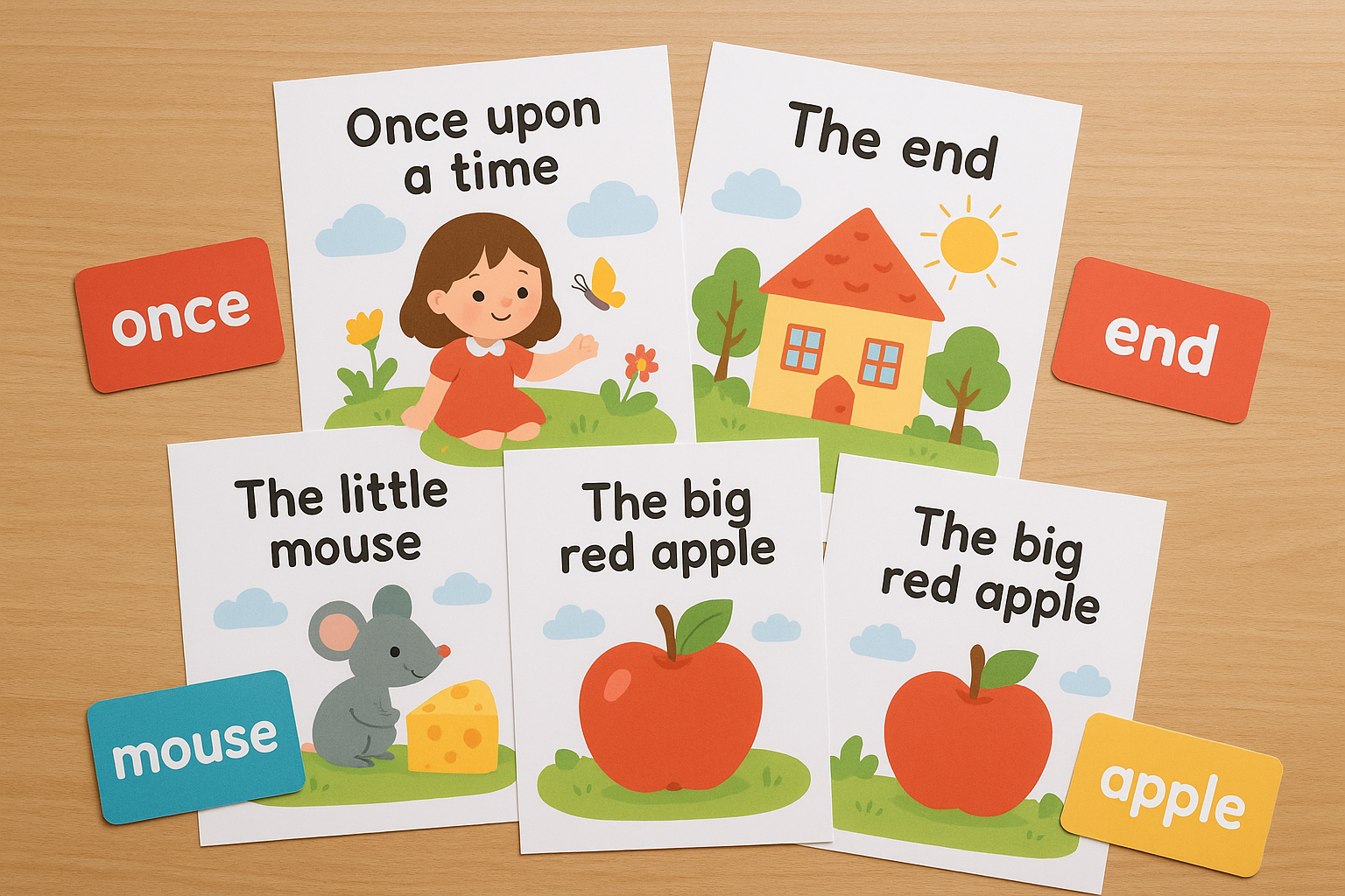 Printable story pages and core word cards used for story based speech therapy activities