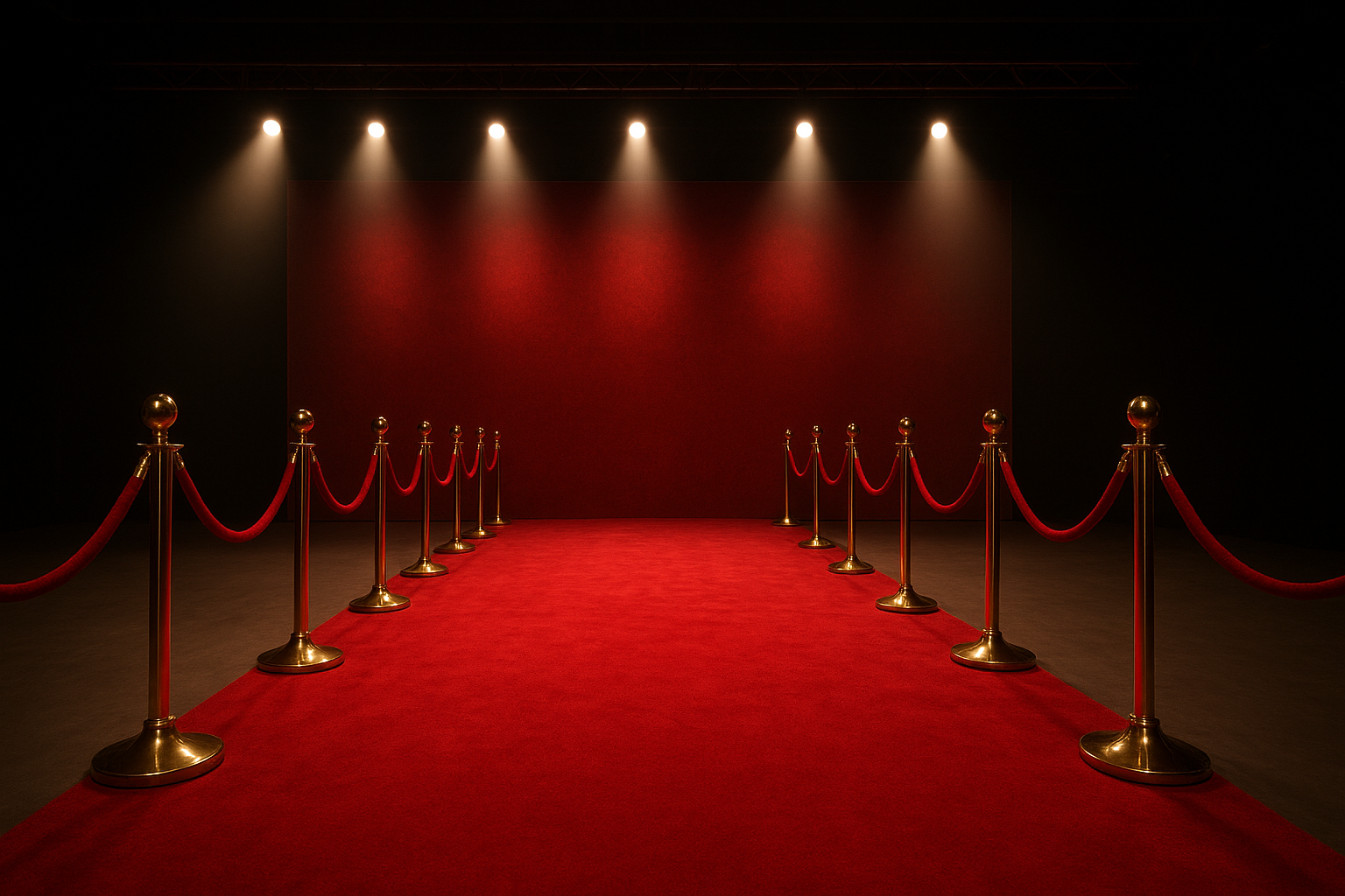 Premium red carpet backdrop with stanchions for corporate photo booth rental