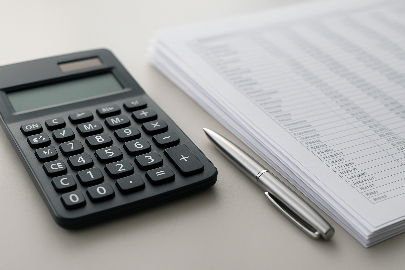 Calculator and financial statements used to calculate monthly business revenue for financing
