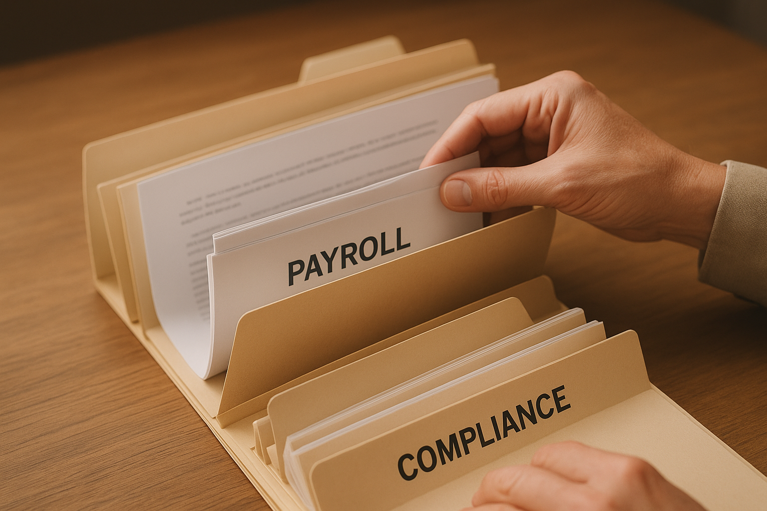 Sorting payroll and compliance records during DWRS rate audit preparation Sorting payroll and compliance records during DWRS rate audit preparation