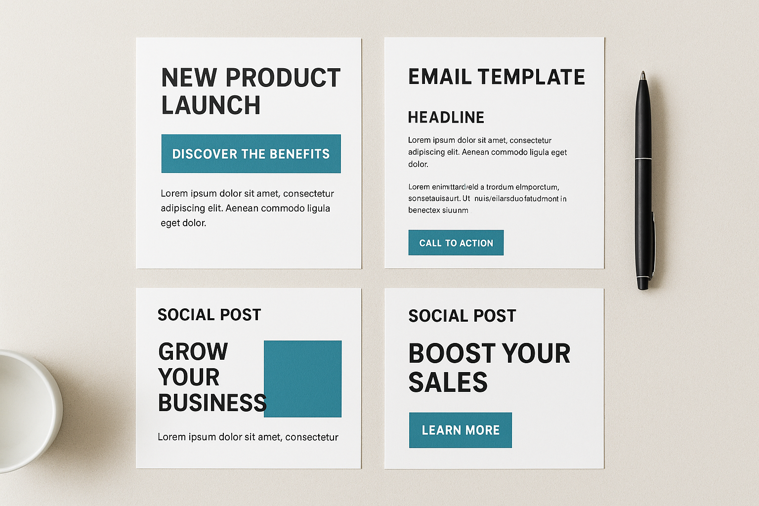 Finished campaign pack of ads, social posts, and emails built from home service marketing content