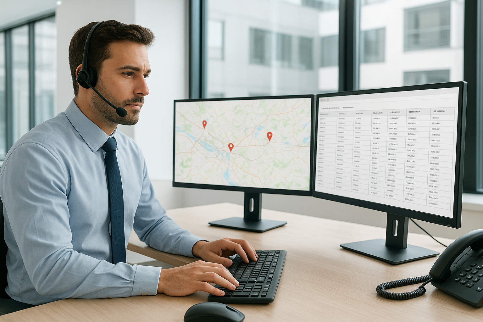 Freight broker dispatcher coordinating truckload shipments beyond what a fedex delivery manager tool can track