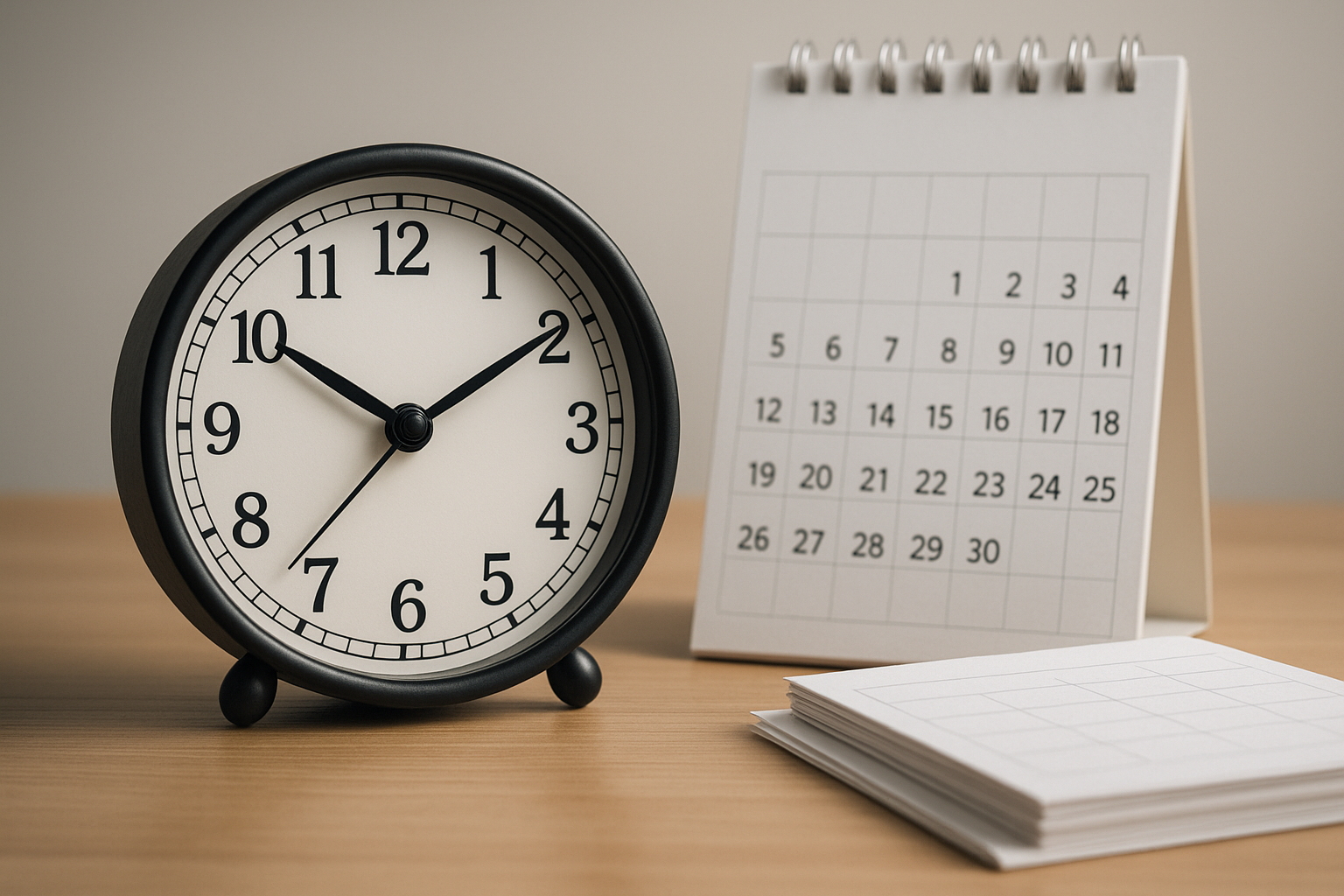 Clock and calendar graphic illustrating a fast funding timeline for hard money business loans