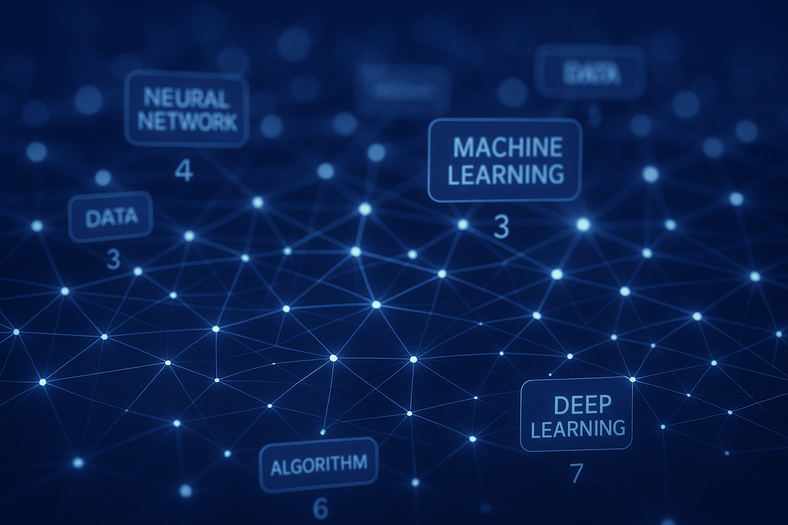 Abstract neural network visualization representing how AI SEO optimization tools process keyword and ranking data