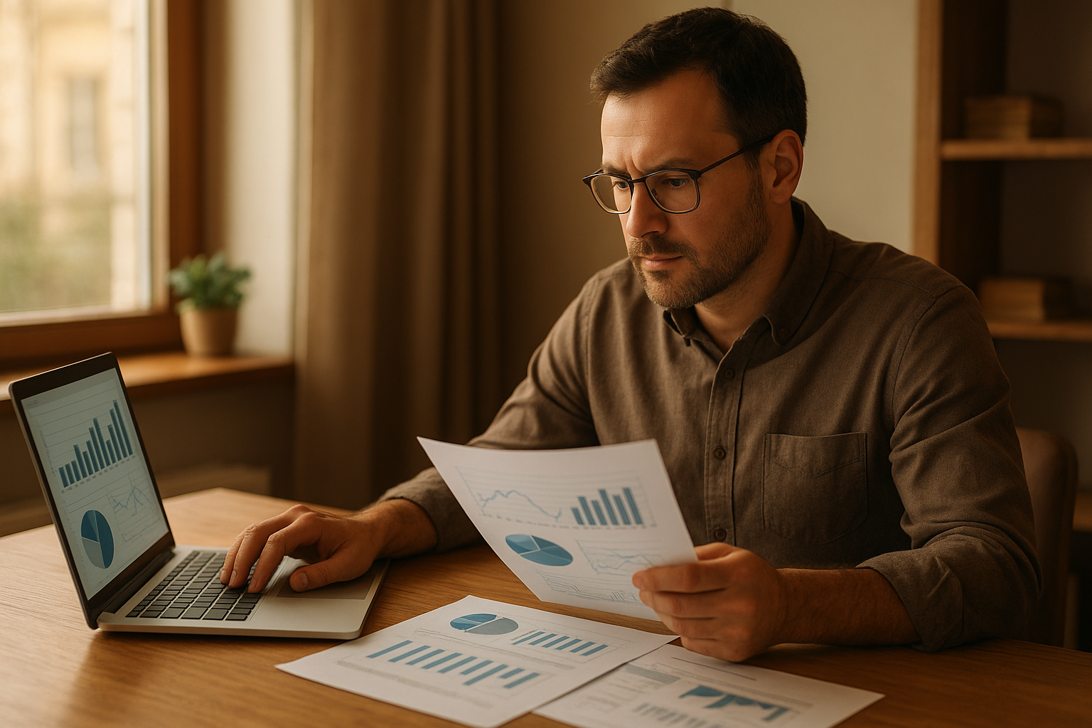 Small business owner reviewing small business working capital loans on a laptop