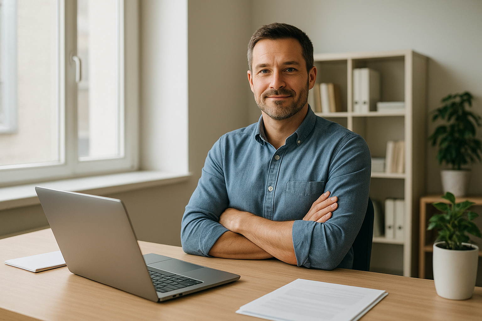 Small business owner working calmly from one organized software platform after reducing software tool sprawl