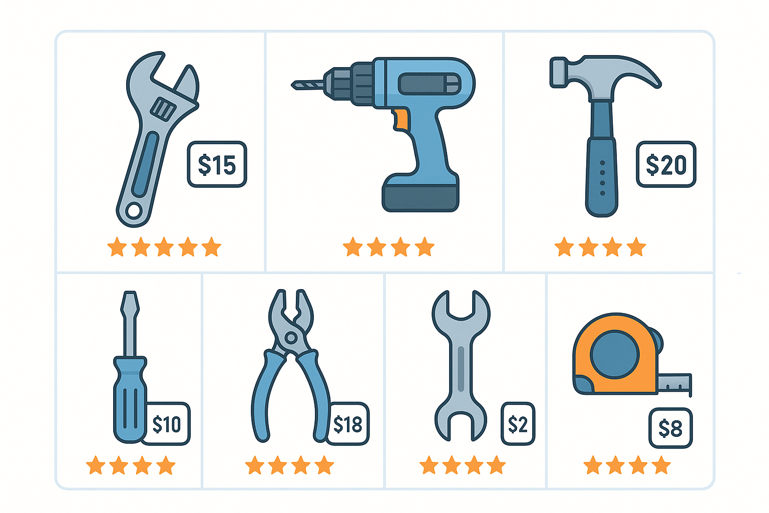 Infographic showing seven budget-friendly SEO tools as cheaper SEMrush alternatives with pricing