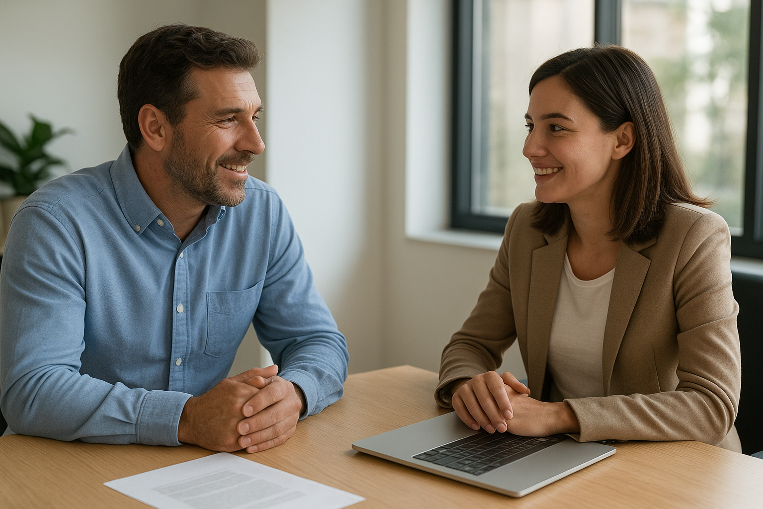 Small business leader meeting with an outsourced HR consultant to strengthen employee relations capability