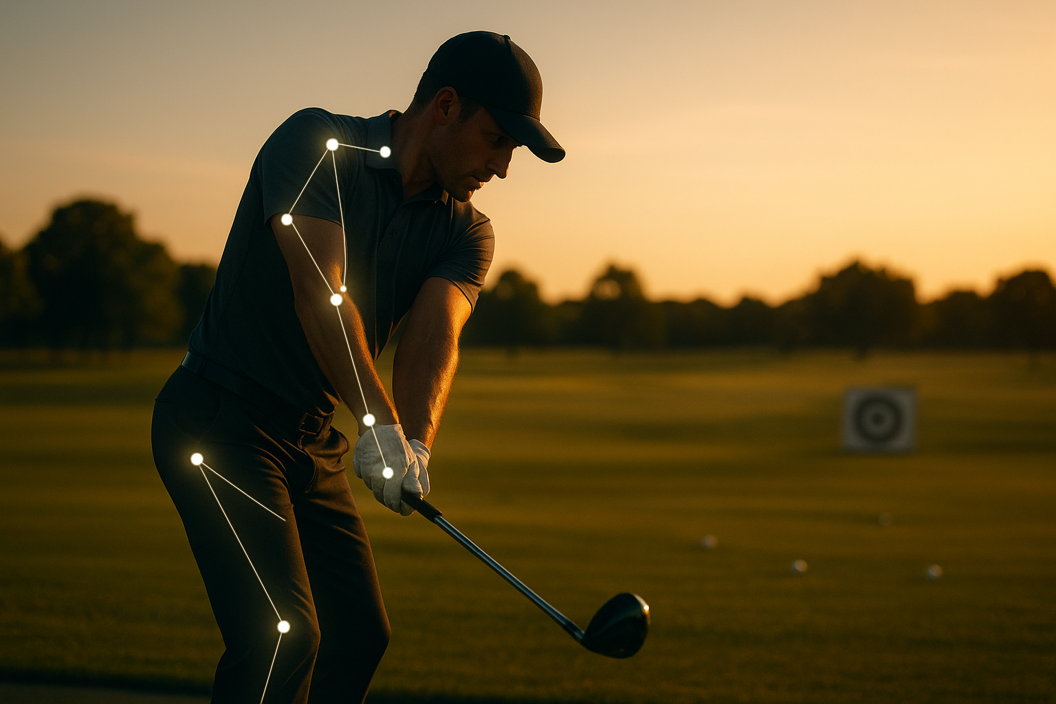 Golfer analyzed with motion tracking during elite golf swing lessons