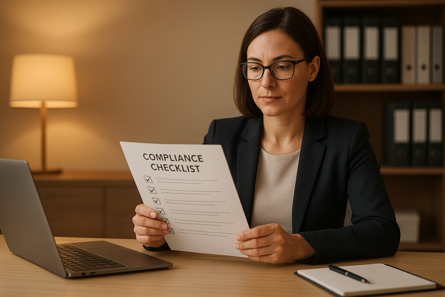 HR manager reviewing what employee benefits are legally required on a compliance checklist