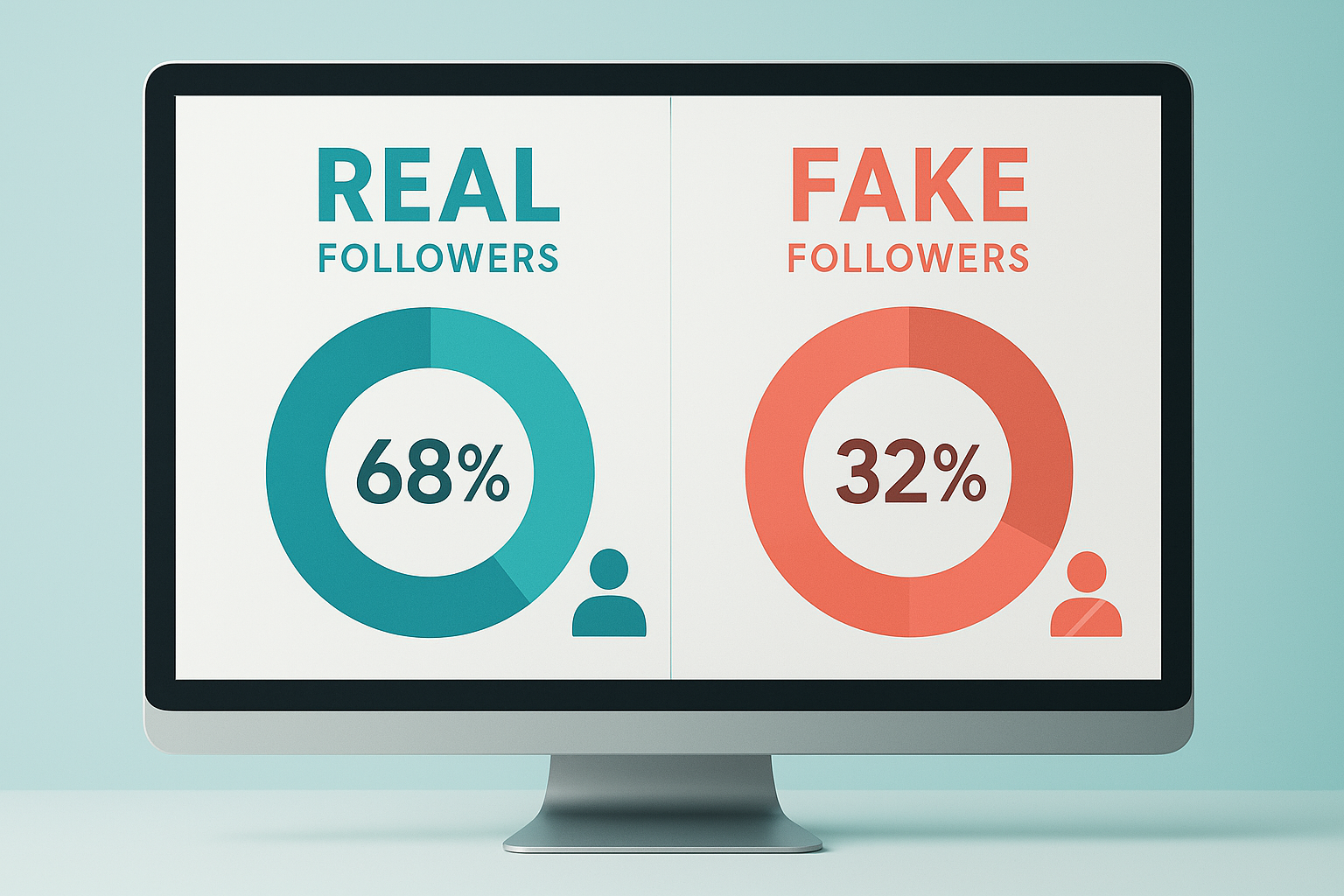Audience authenticity chart showing real versus fake follower percentages for a micro influencer profile