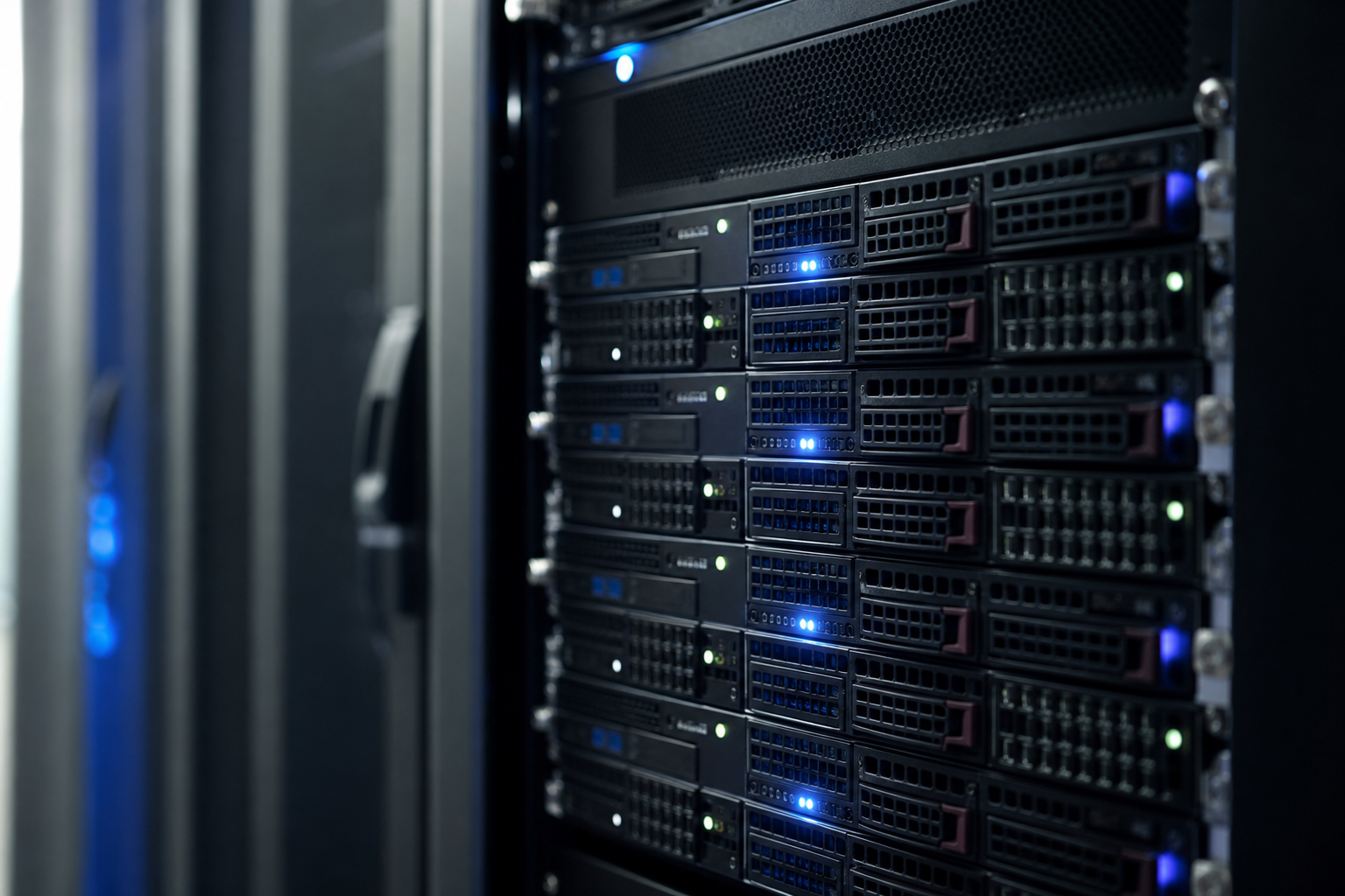 Secure server racks representing encrypted infrastructure for AI compliance workloads