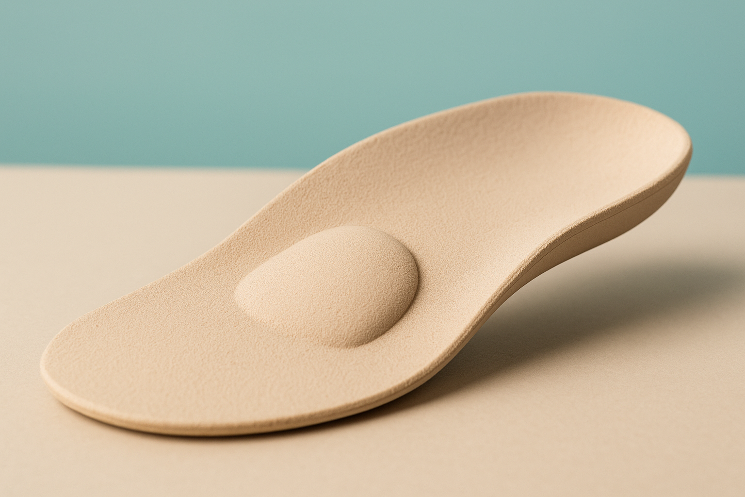 Custom orthotic insole with metatarsal pad used as treatment for metatarsalgia