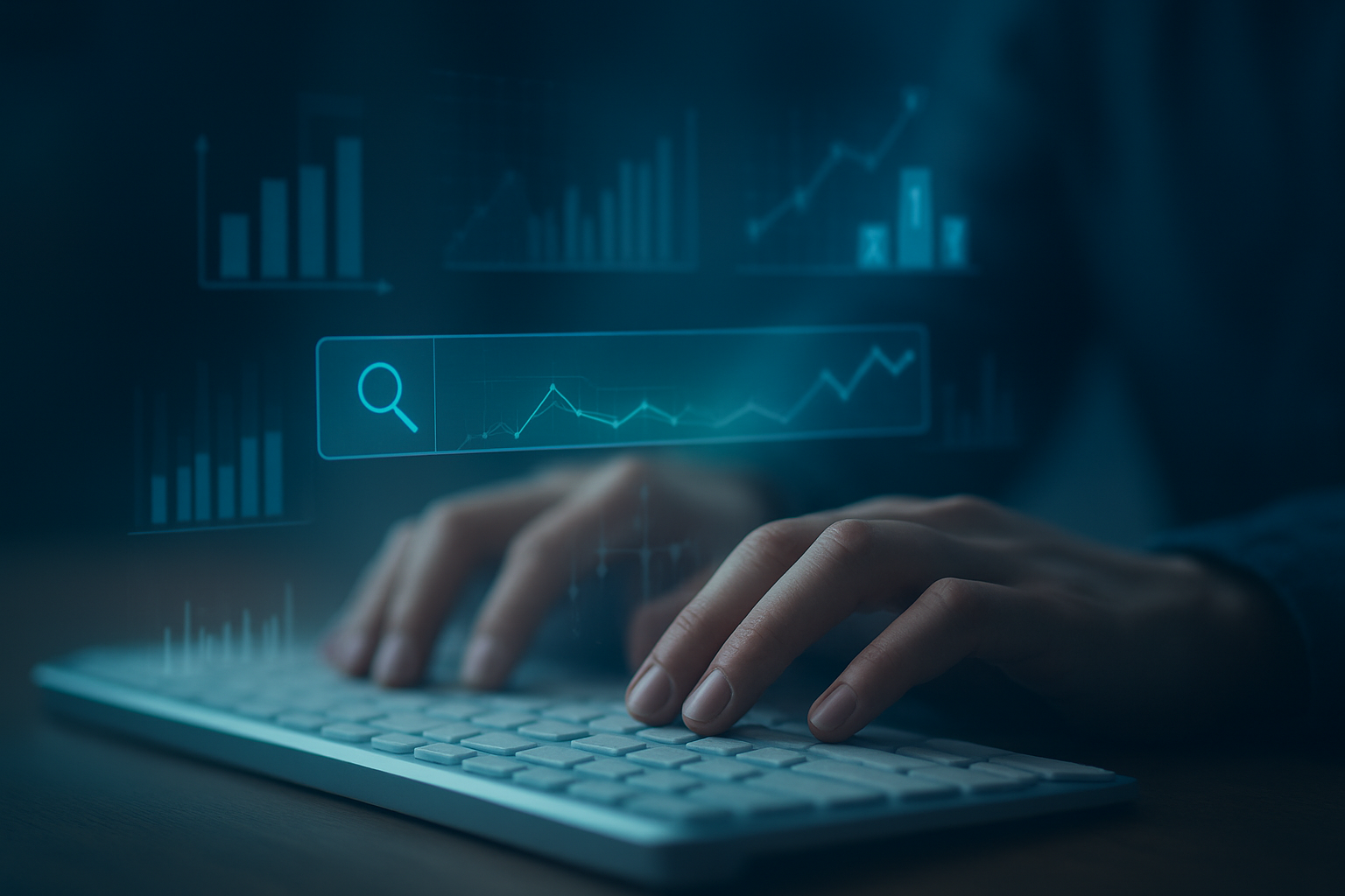Person configuring automated reporting inside an SEO analytics platform