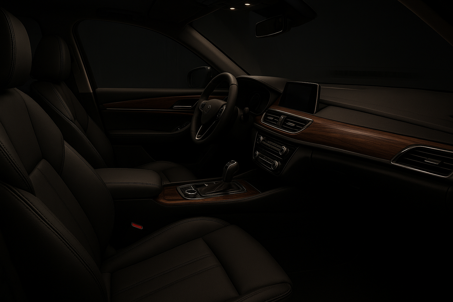 Leather interior of a premium chauffeured SUV used for Charlotte transportation