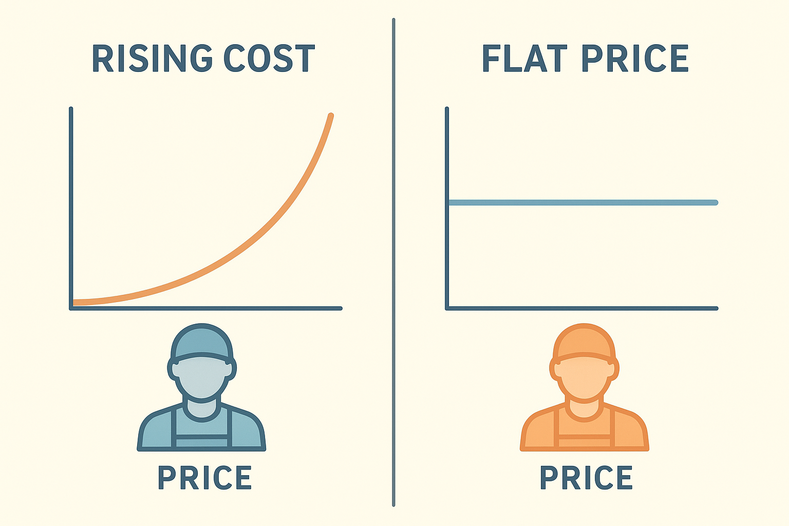 Comparison chart of flat-rate versus per-technician HVAC software pricing plans