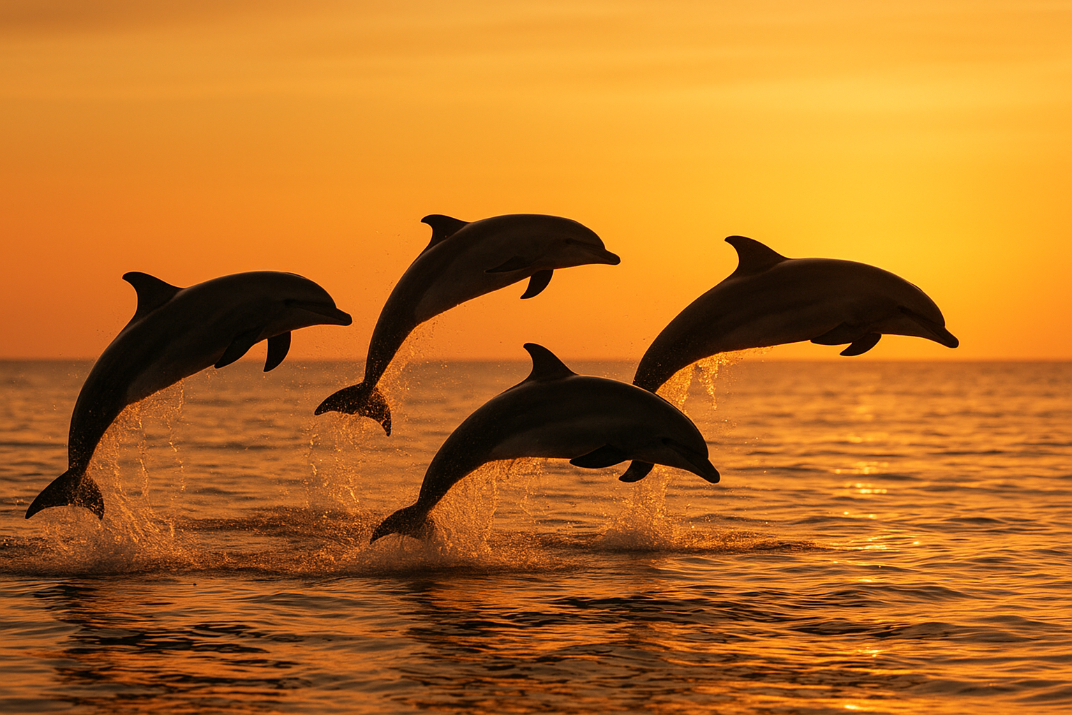 Pod of dolphins leaping near a private whale watching boat off the San Diego coast