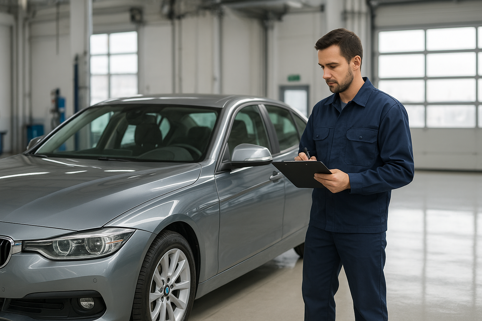 Final quality inspection of a repaired vehicle by a certified auto body technician