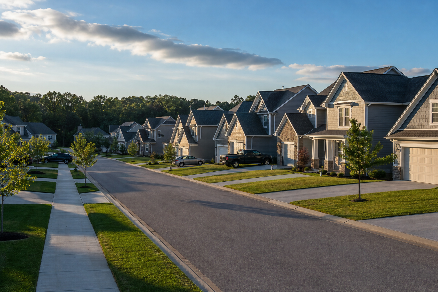 Rows of suburban single-family homes used for comparable property analysis