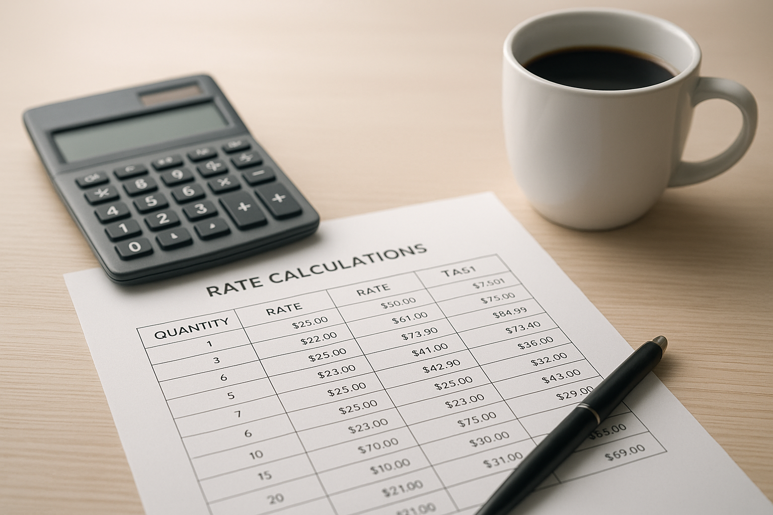 Close-up of a DWRS rate audit spreadsheet and calculator used for Minnesota waivered service provider reporting