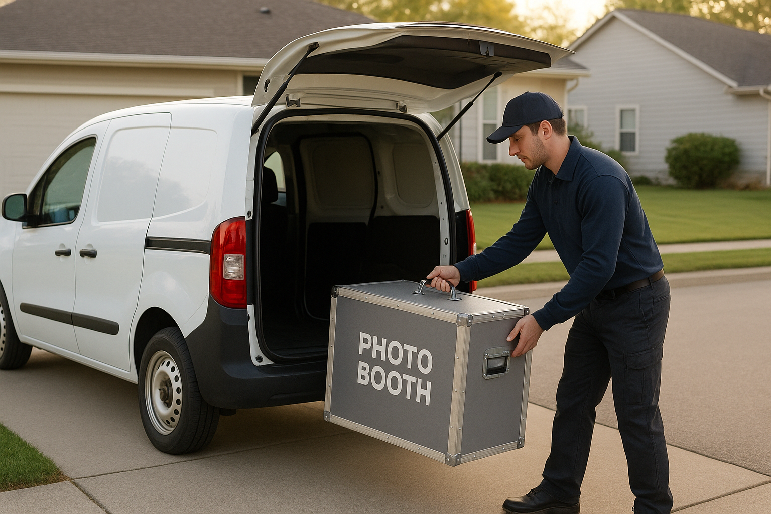 Photo booth pickup and drop-off transport used for self-serve rentals in the Tri-State region