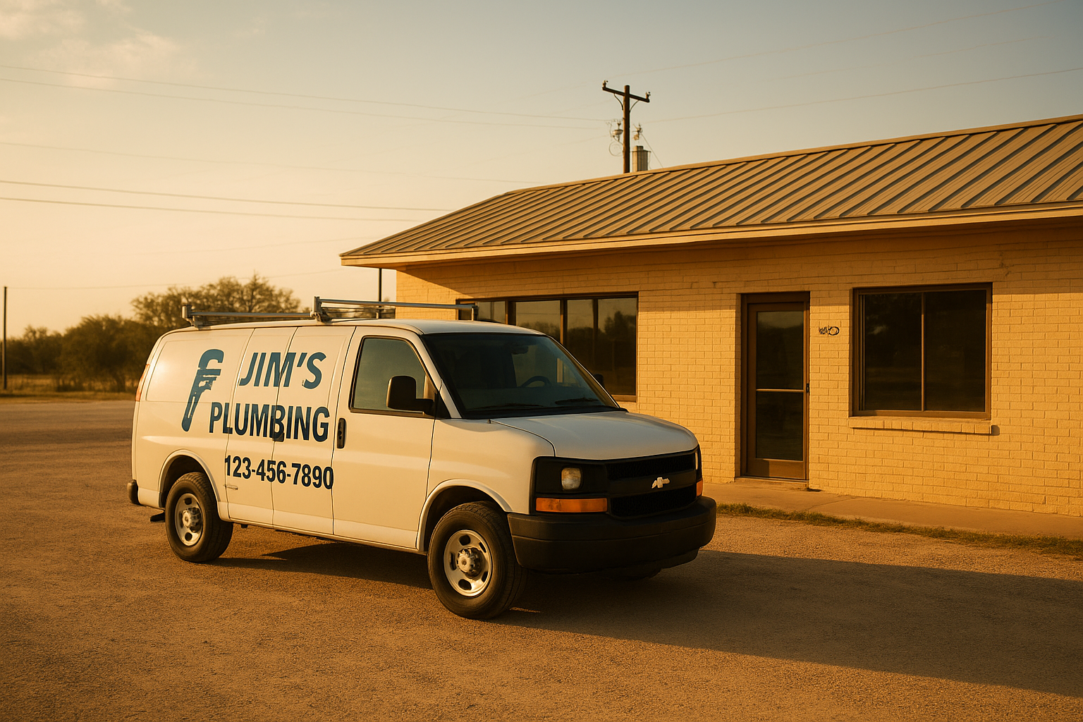 3d961896_local-plumbing-service-kaufman-county Local plumbing service van outside a Kaufman County commercial building