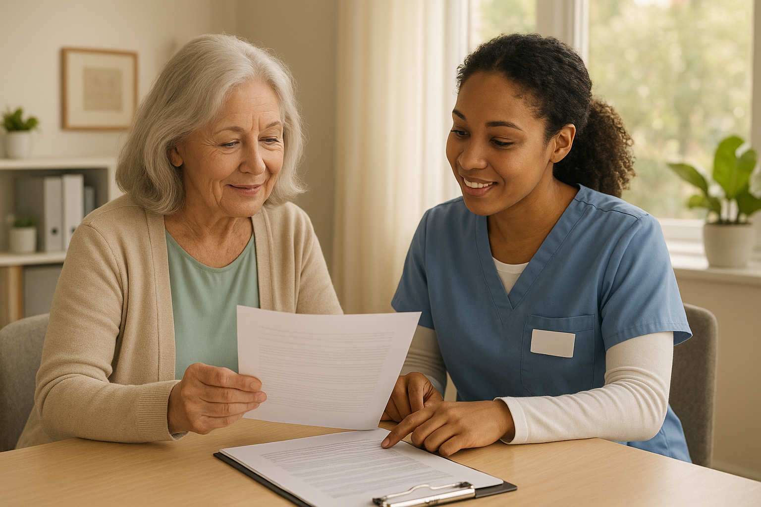 DHS-licensed home care provider reviewing compliance paperwork with a Minneapolis accountant