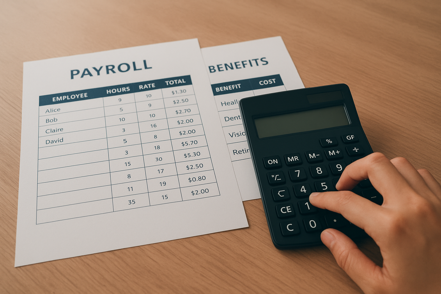 Calculating total compensation costs including wages taxes and benefits