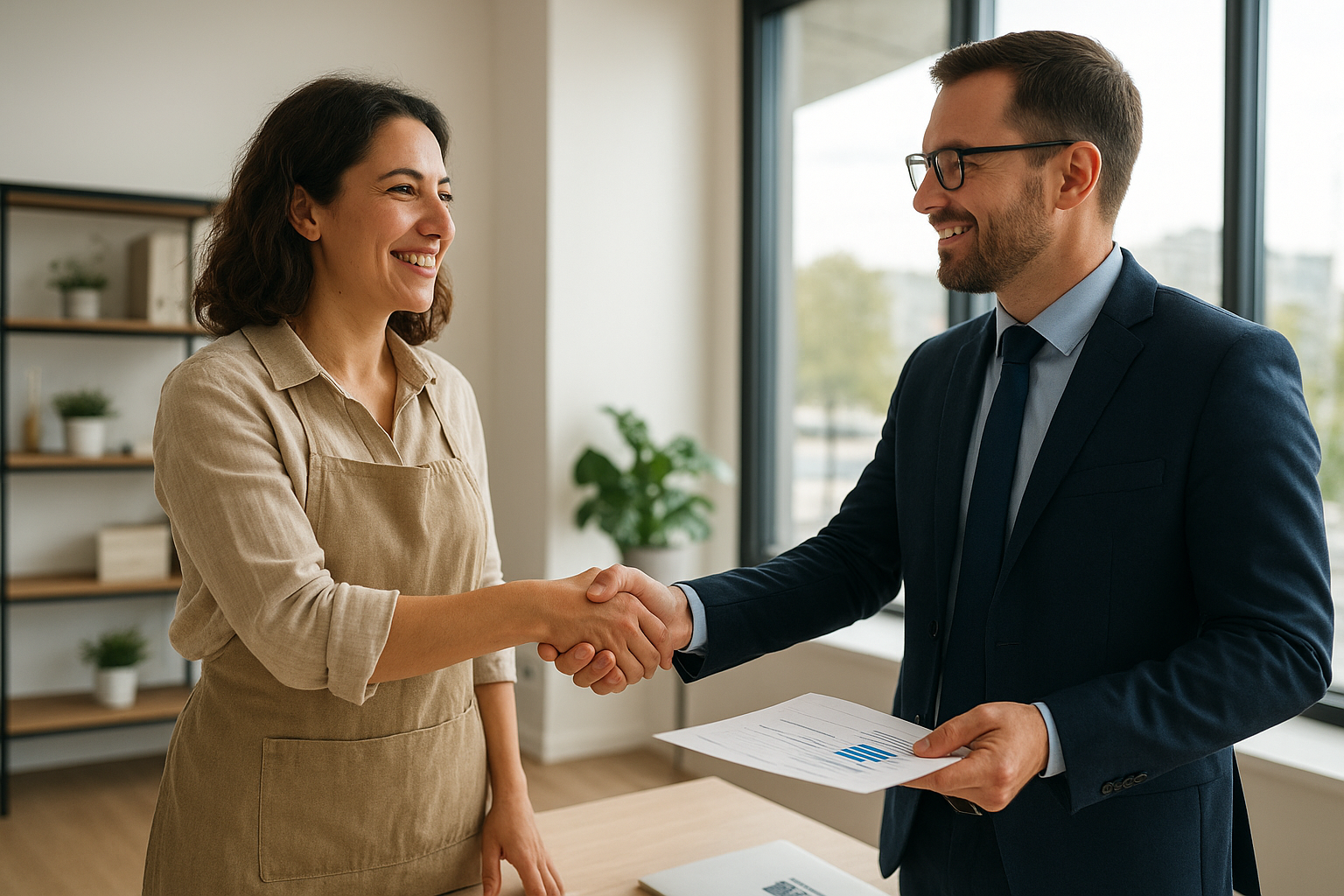 Small business owner discussing SBA loan alternatives with a financing advisor