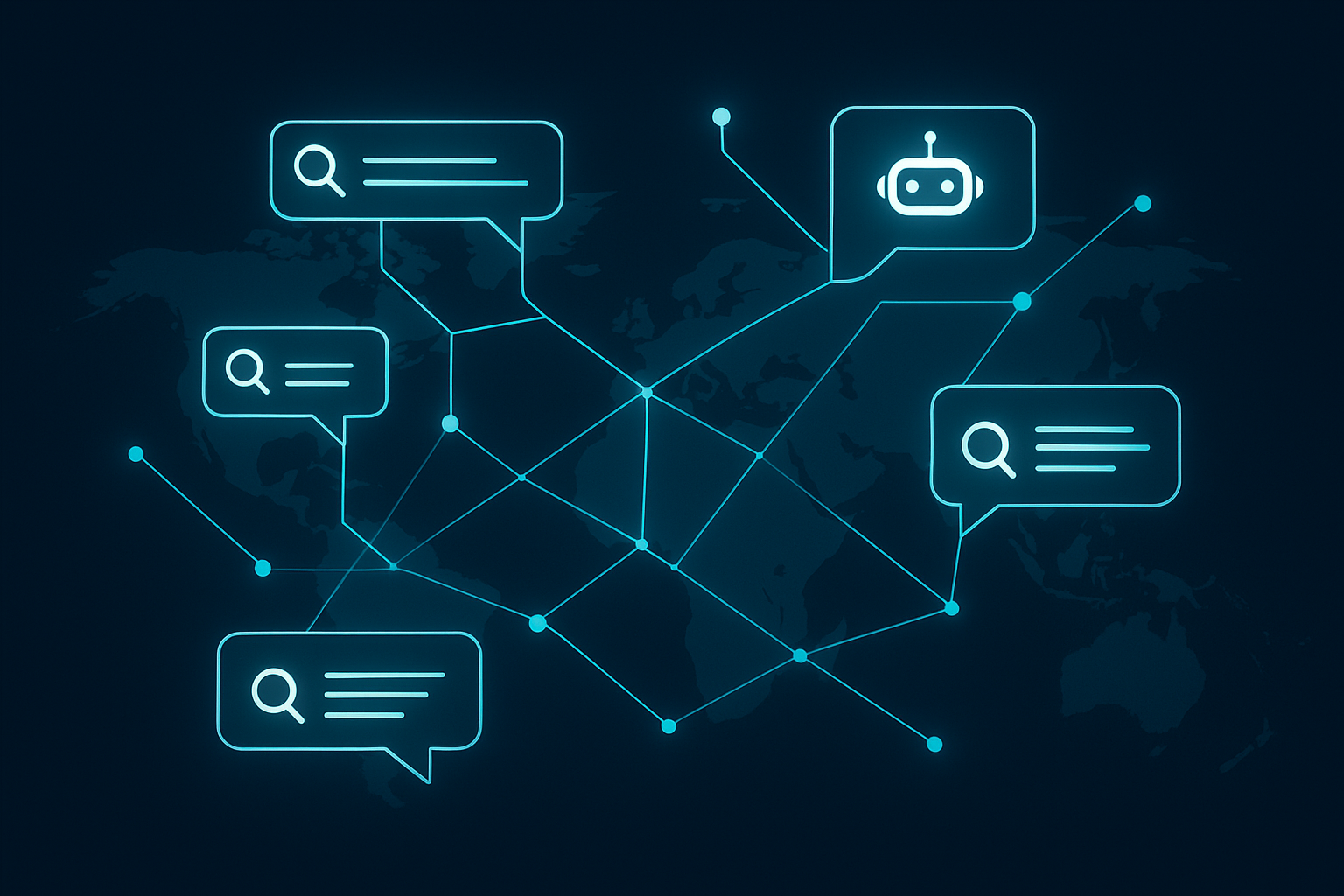 Illustration of AI search connections representing streamlined SEO strategies for GEO and AEO