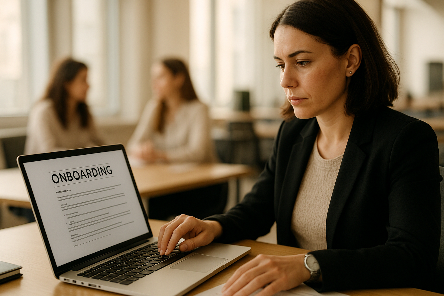 HR specialist managing HR for staffing needs at a recruiting agency office