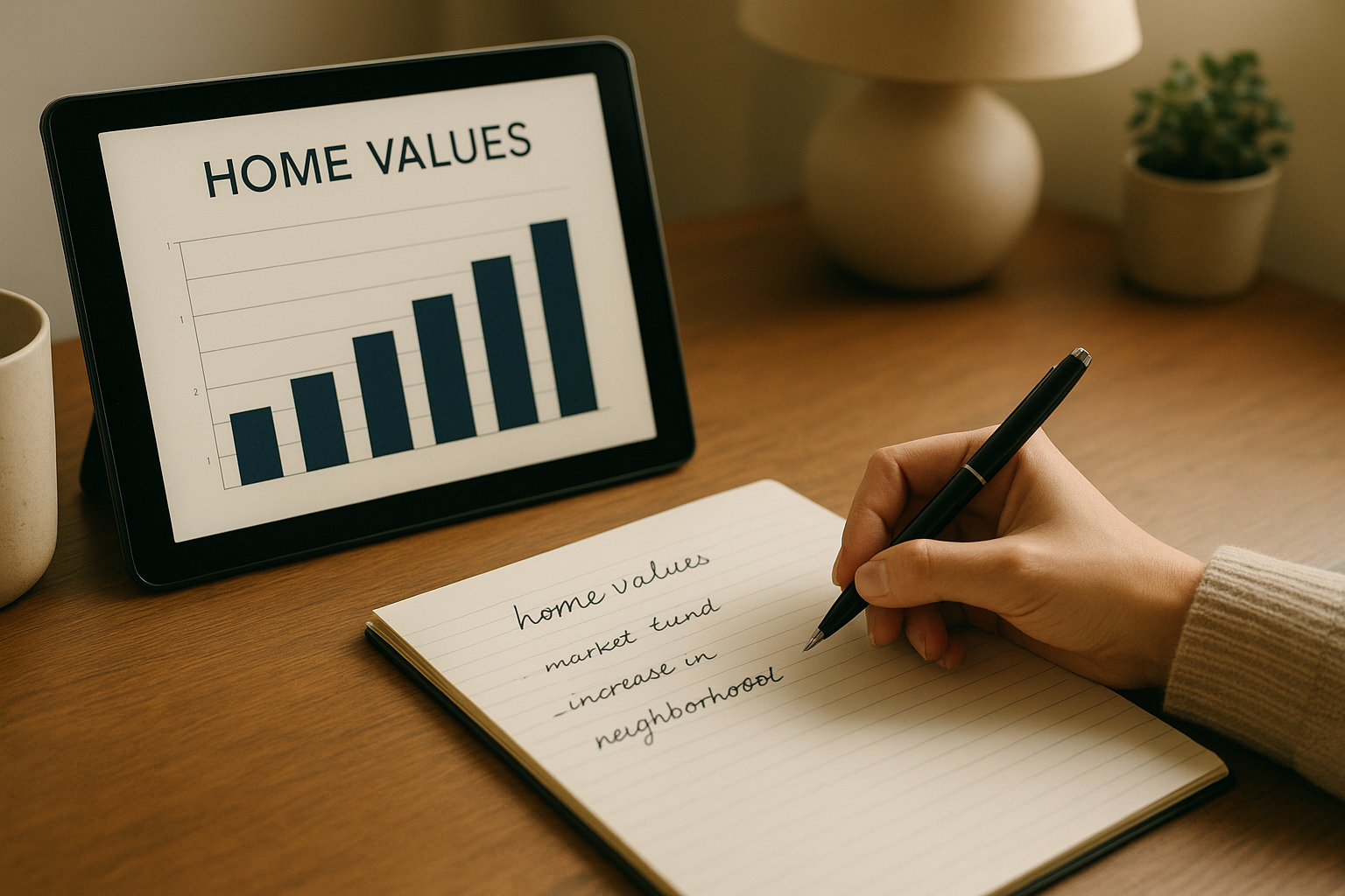 Agent reviewing a market data summary generated with AI writing tools