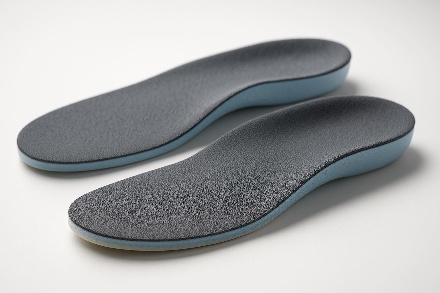 Custom diabetic orthotics online showing layered foam construction and arch support