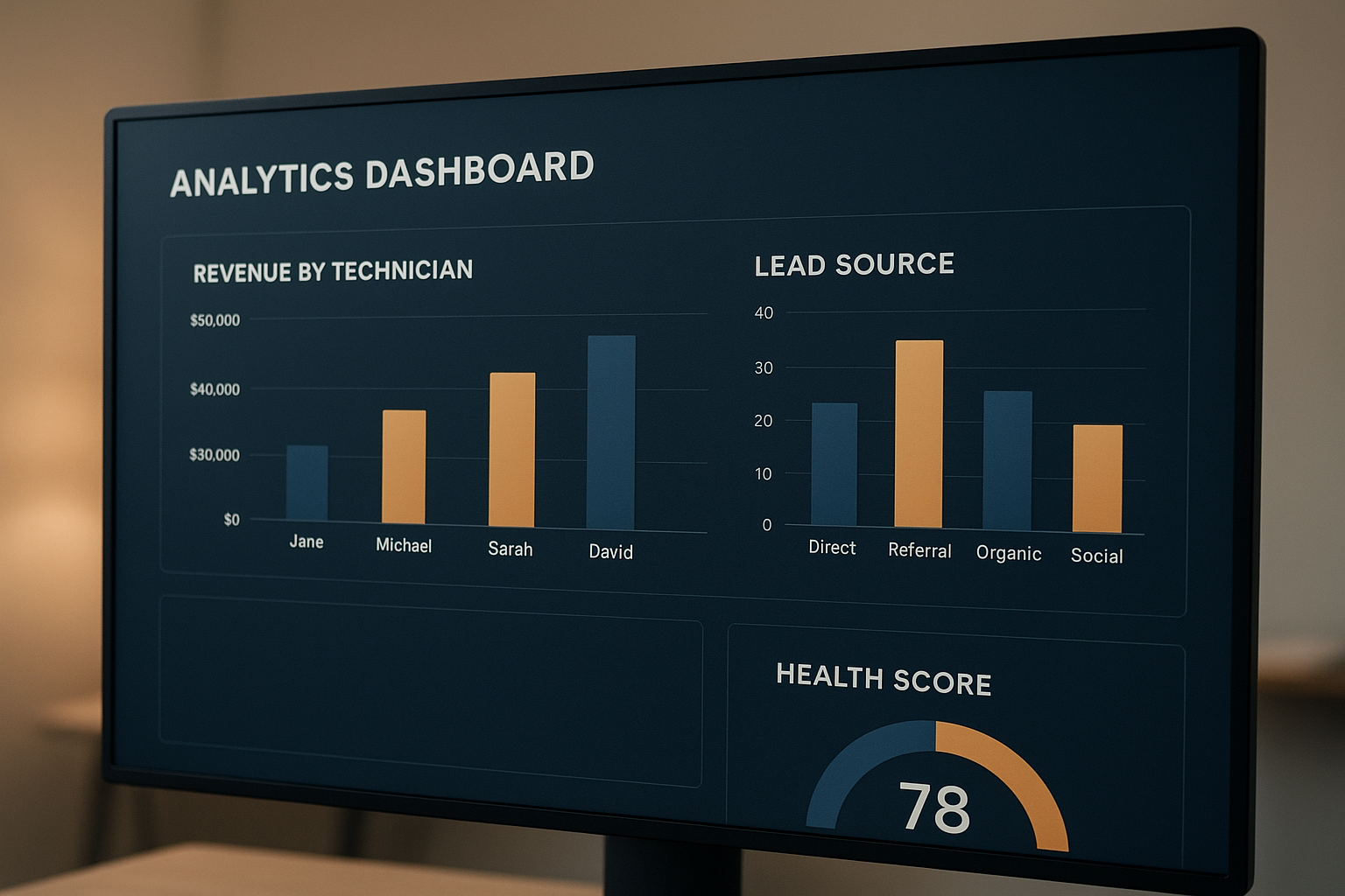 CEO dashboard showing margin by technician after consolidating contractor software subscriptions