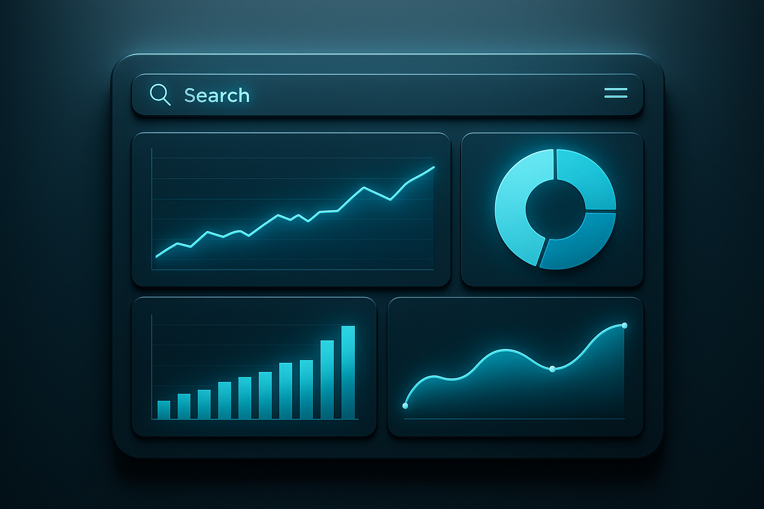 Dashboard visualizing AI optimization technology analyzing search visibility data