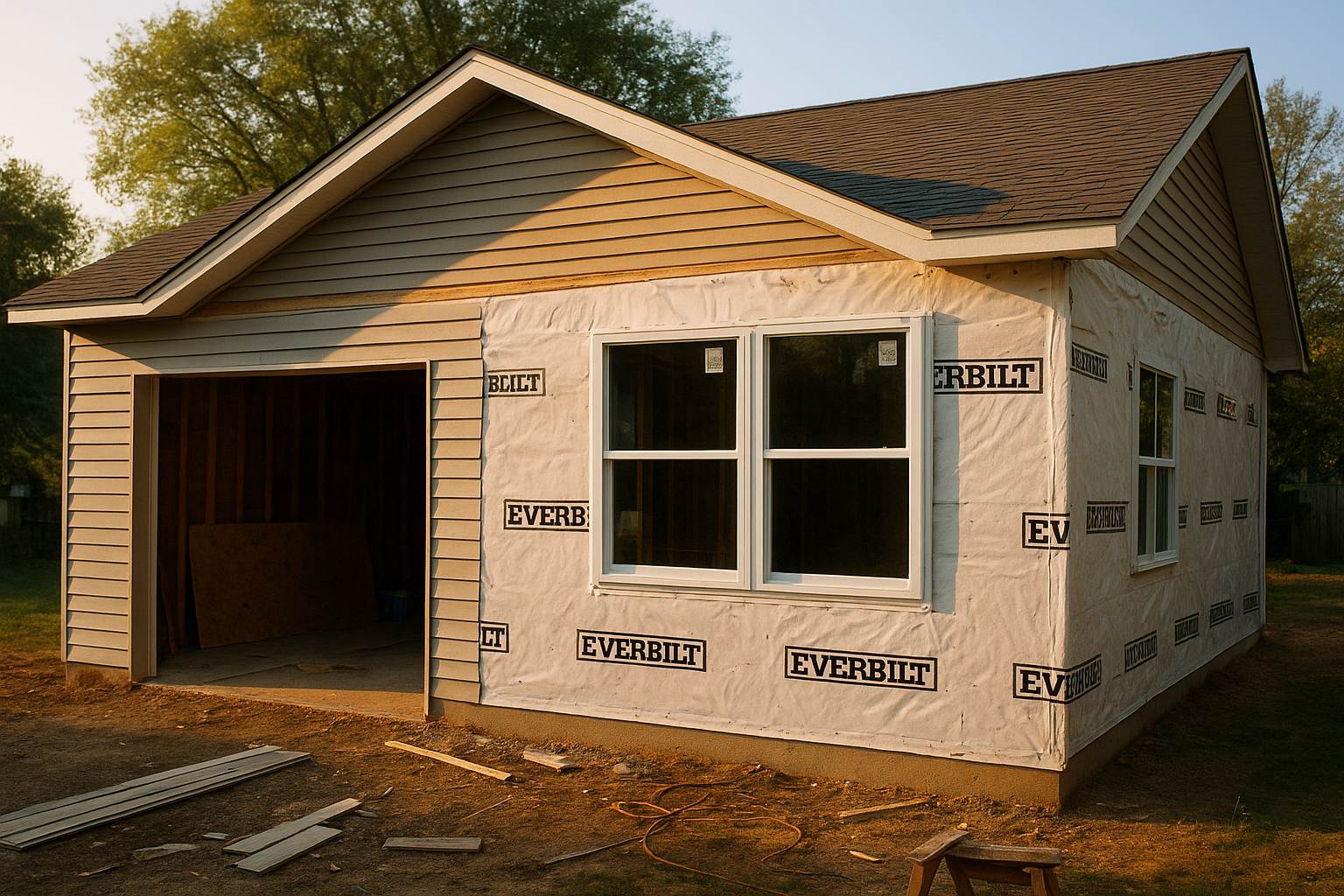 Garage conversion ADU specialist Riverside County project showing exterior remodel in progress
