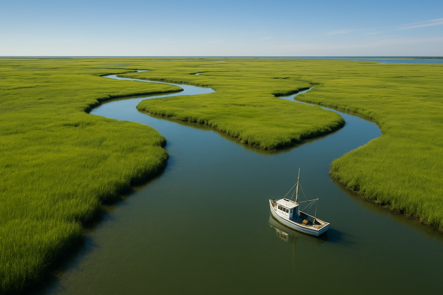 Tidal creek and marsh grass near Conway SC used for private inshore fishing charters