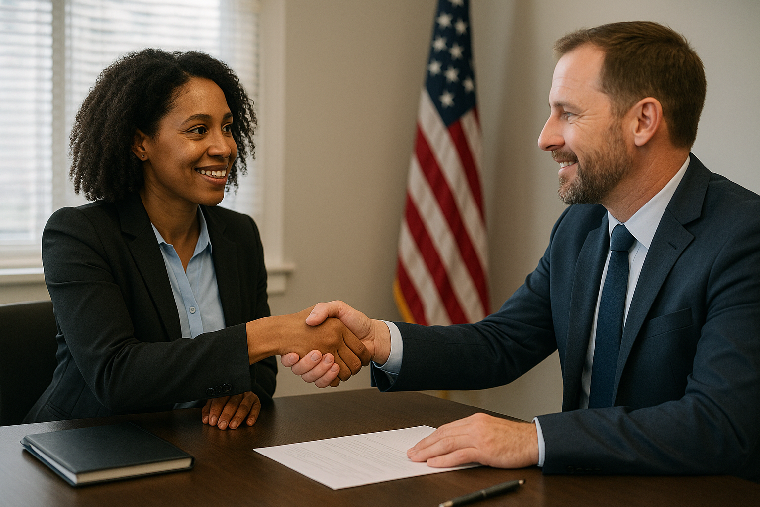 Handshake agreement representing approval of veteran-owned business loans