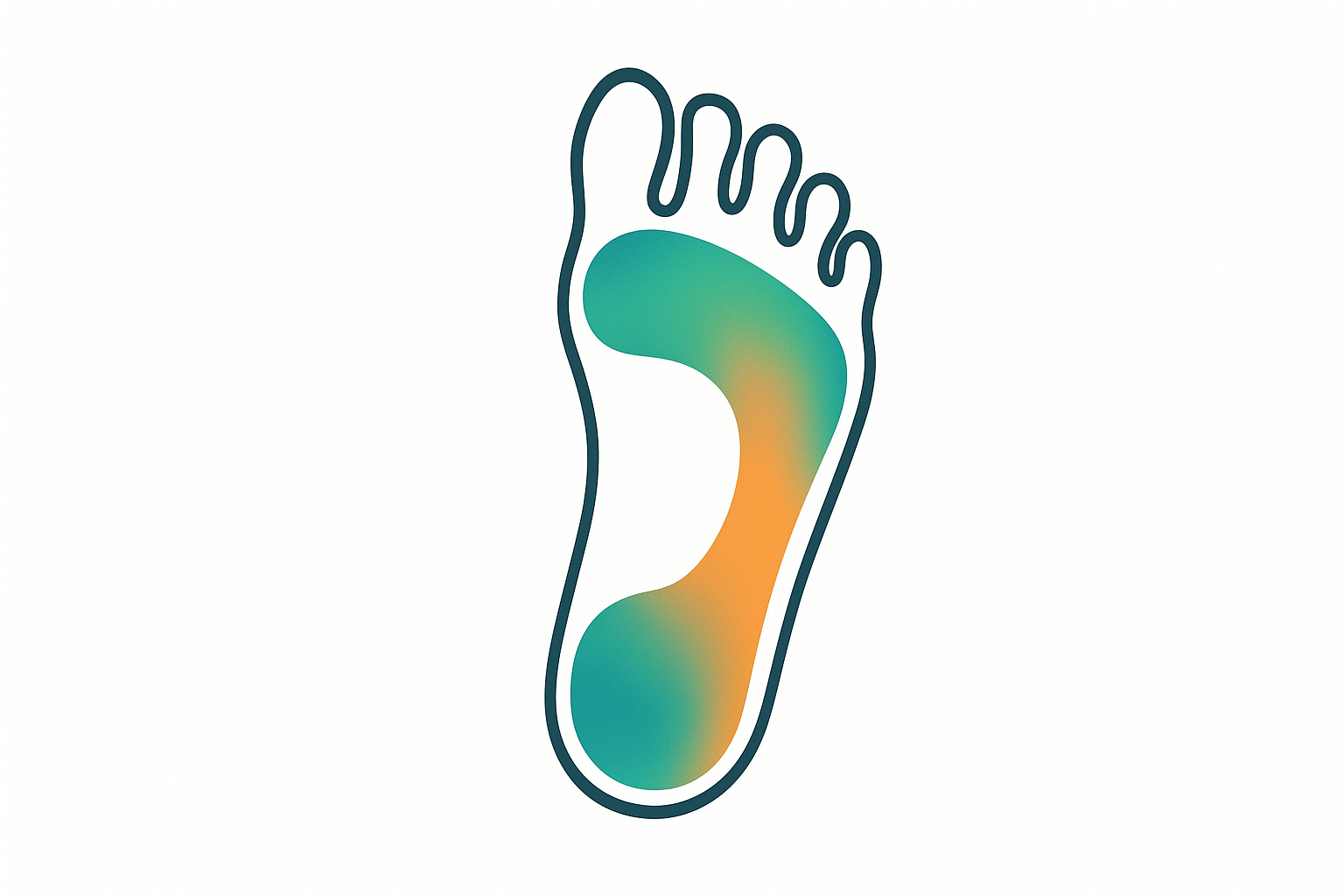 Diagram showing foot pressure zones used to design comfortable custom insoles