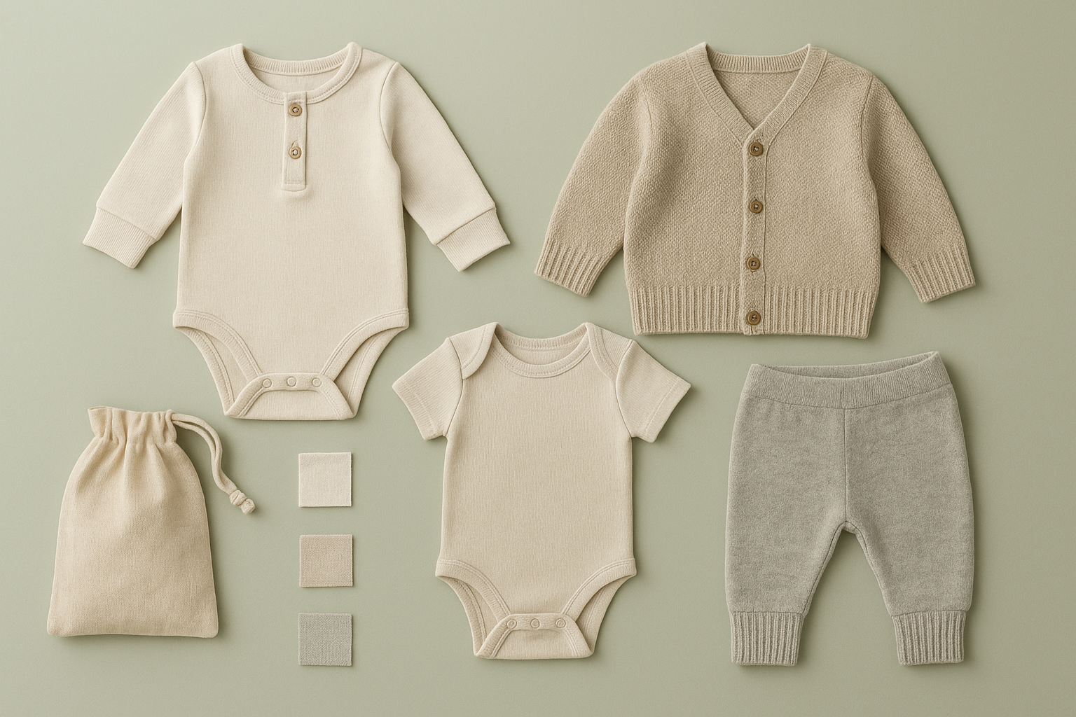 Premium baby garments arranged for a sustainable kids clothing subscription