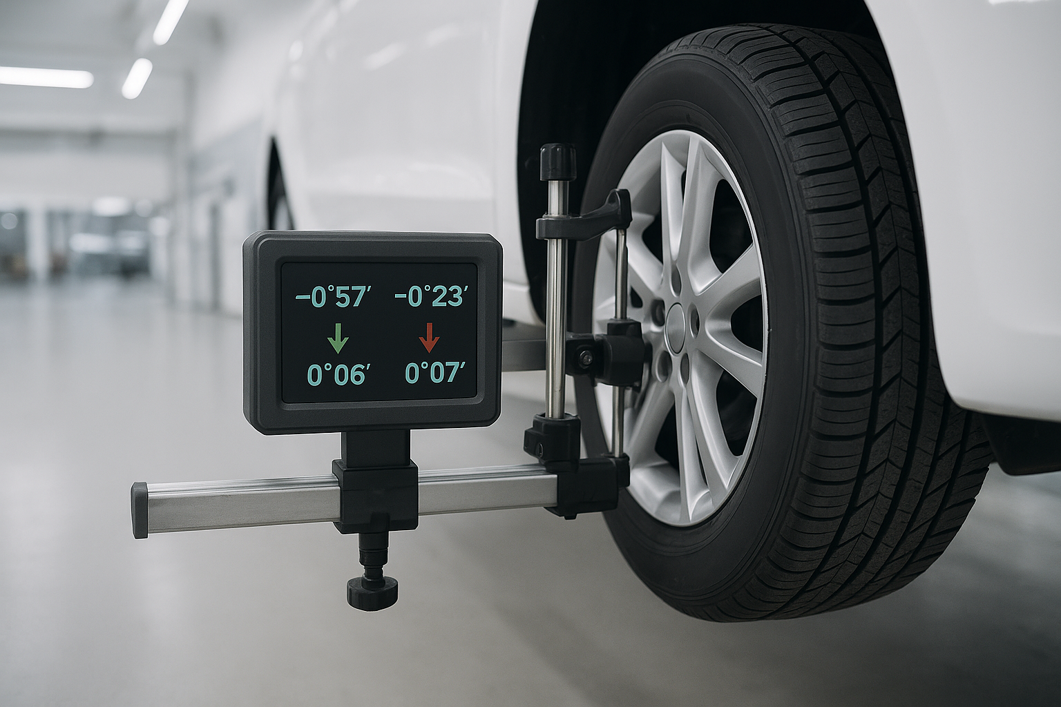 Computerized frame measuring system used in structural auto body collision repair