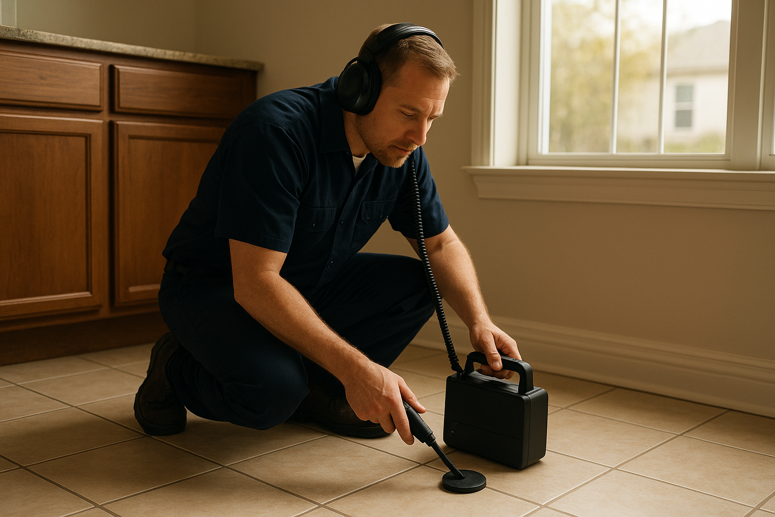 48c153a9_slab-leak-detection-equipment-kaufman-county Plumber using acoustic equipment for slab leak detection services Kaufman County homeowners request