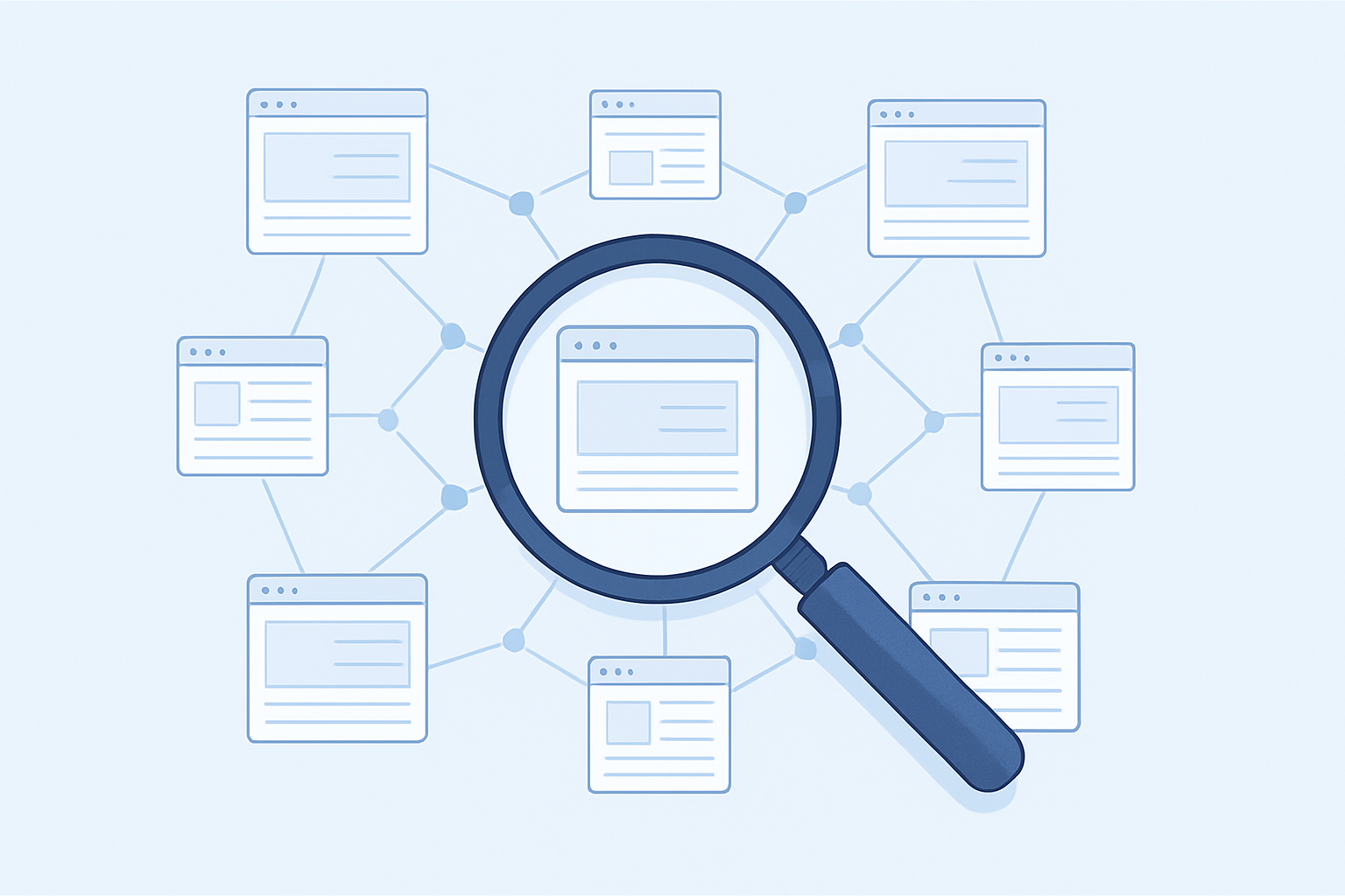 Diagram illustrating how search engine crawlers index web pages for search engine optimization