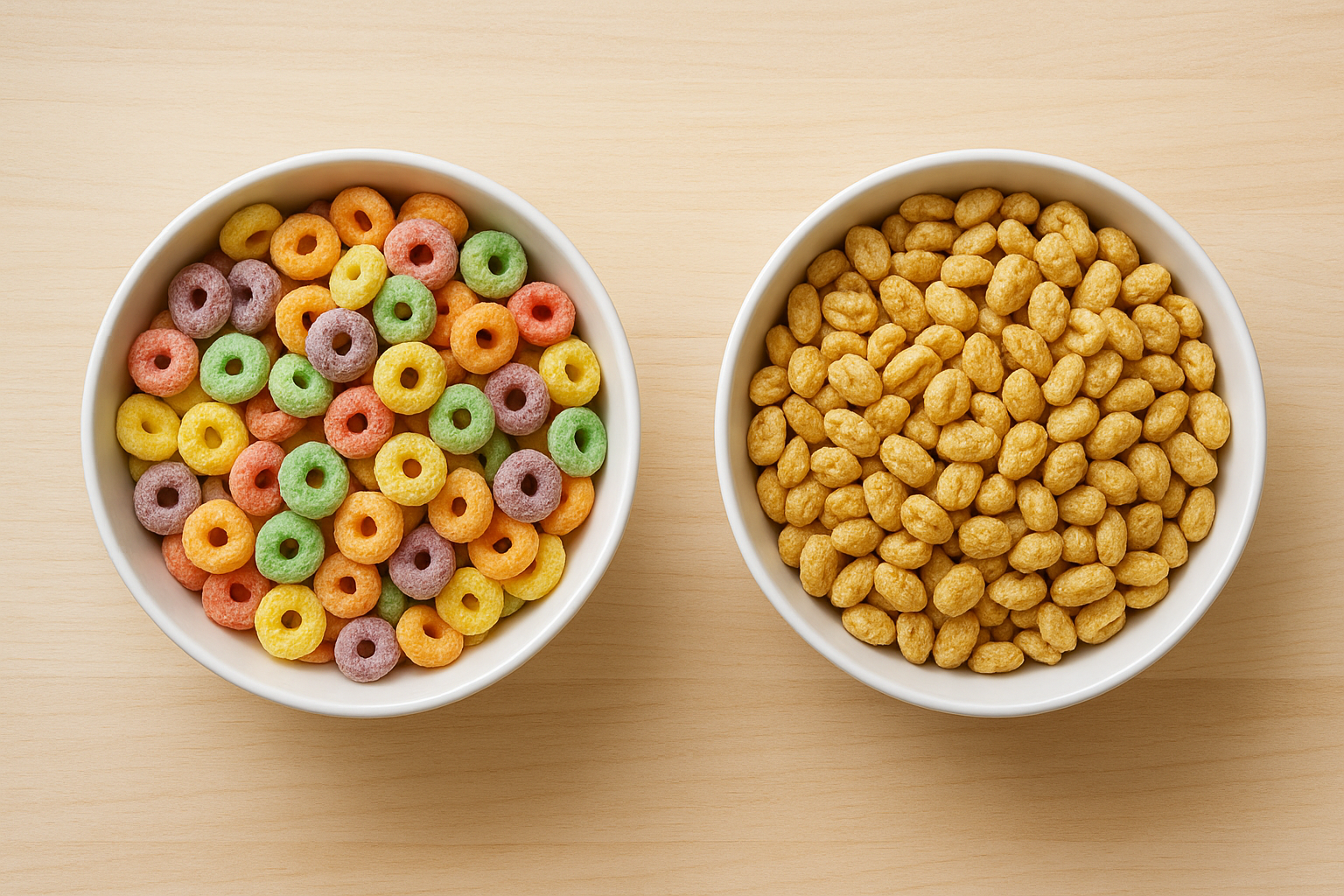Comparison of traditional processed cereal and minimally processed whole grain cereal