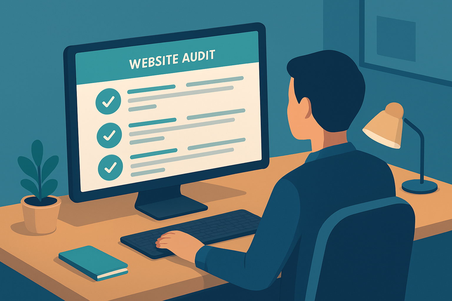 Website manager reviewing a broken link repair service dashboard showing resolved link errors