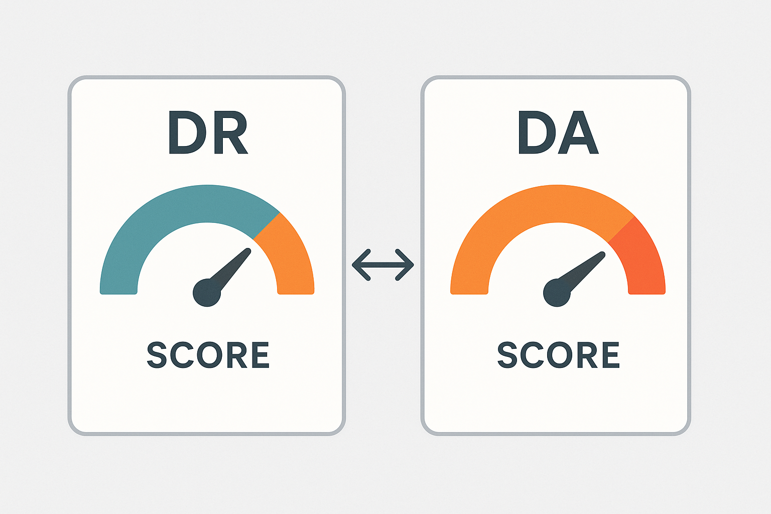 Side-by-side comparison of Ahrefs Domain Rating and Moz Domain Authority metrics