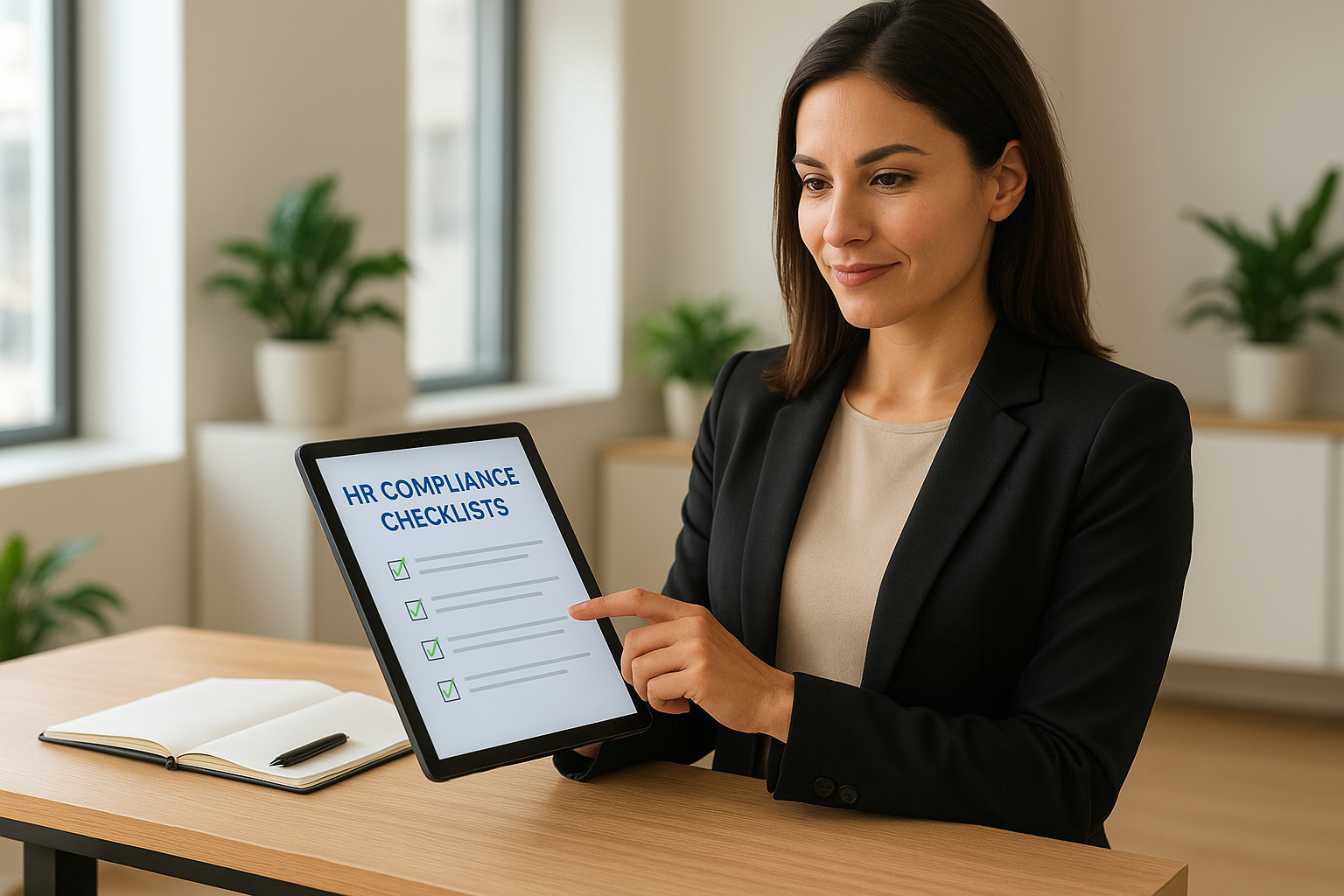 HR professional reviewing compliance checklists as part of structured HR administration processes