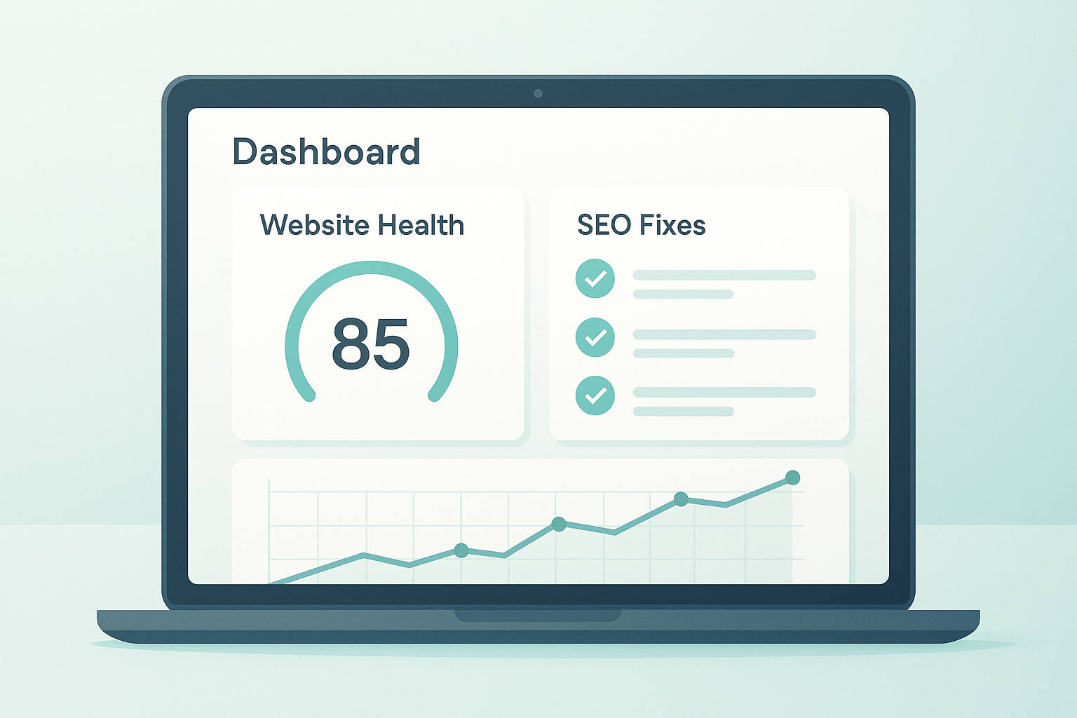Shopify seo automation dashboard displaying site health score and completed automated fixes