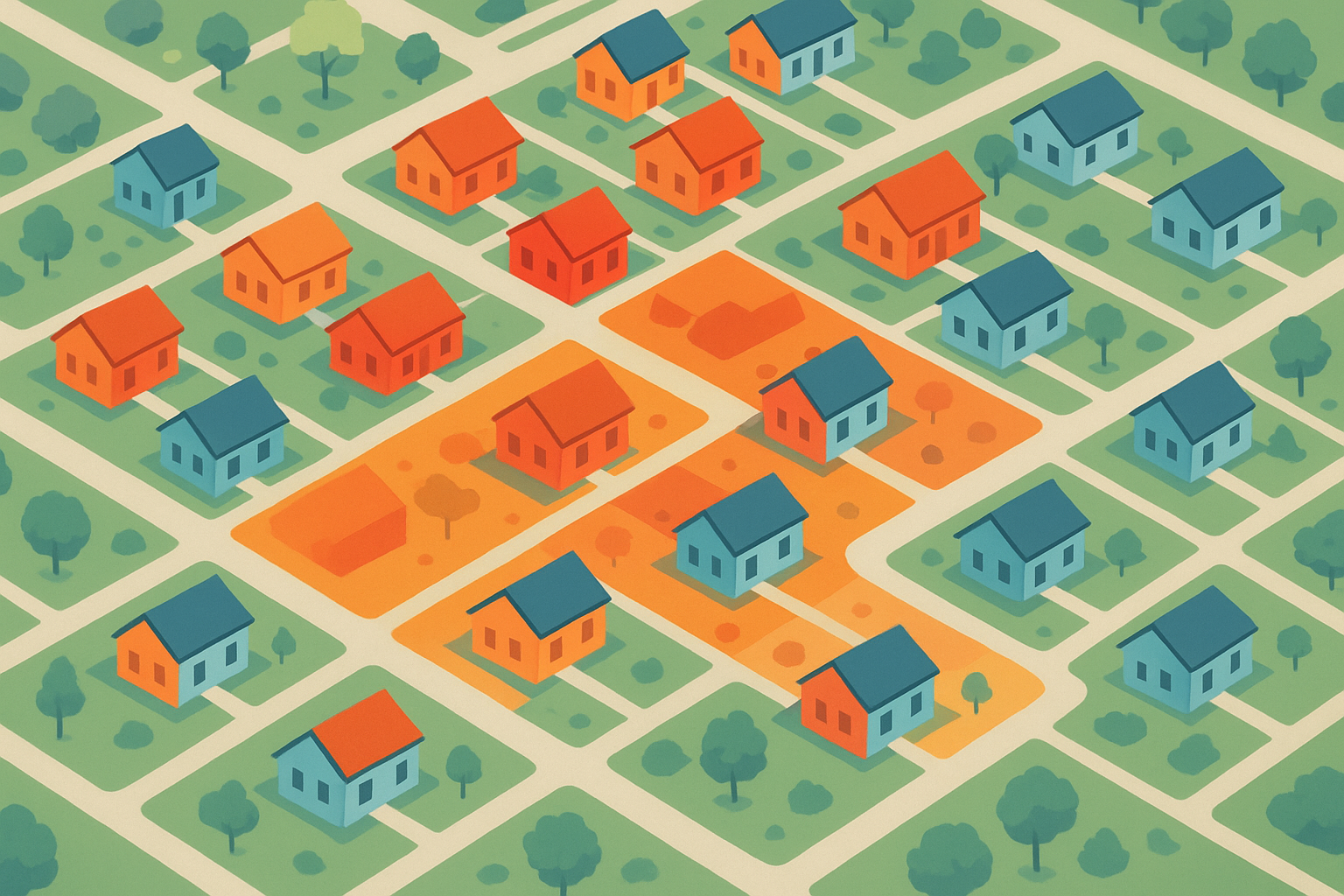 Neighborhood heat map showing homes with strong seller signals