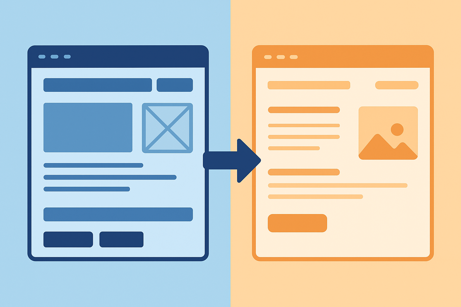 Before and after comparison of a small business website repaired through a scoped website rescue process